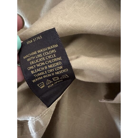 Original Penguin Shirt Men's Medium Button Up Long Sleeve Classic Fit Beige Wine - Picture 9 of 10